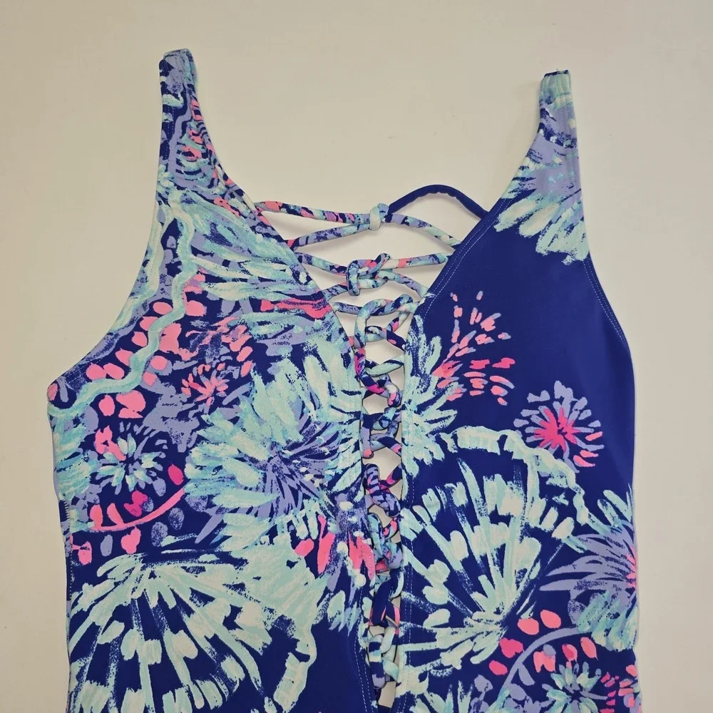 Lilly Pulitzer Isle Lattice One Piece Swimsuit Size 2 Womens Teens Gypsea Girl